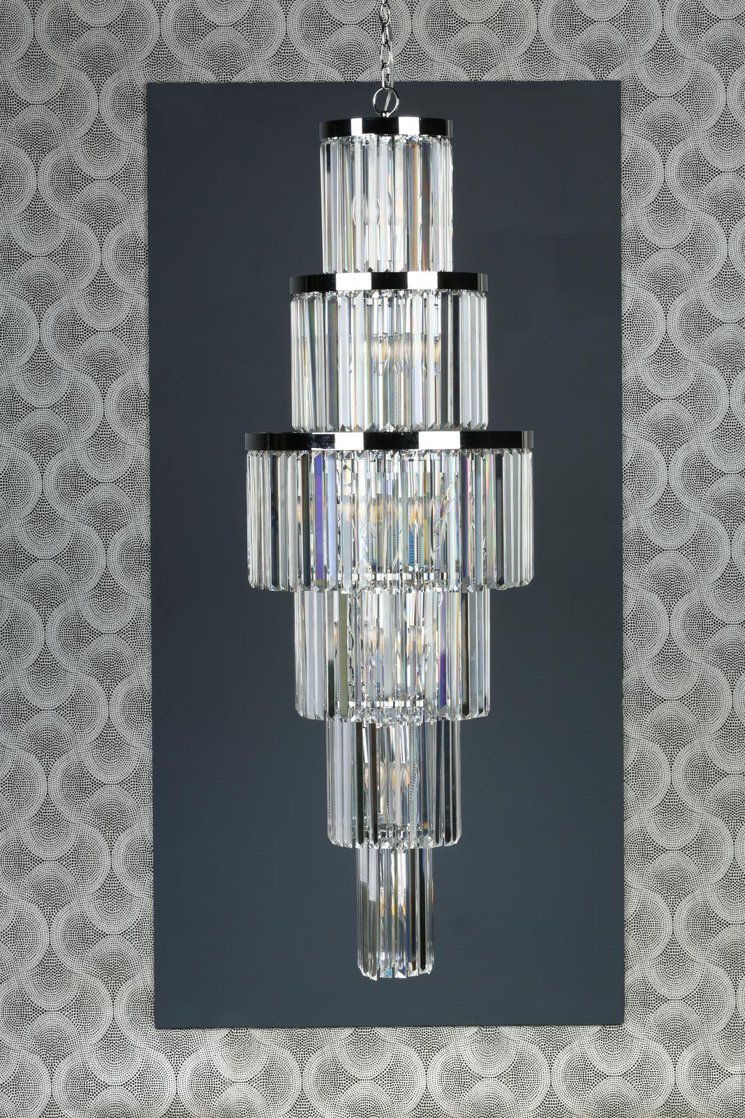 Dar ANG3308 Angel 28 Light Chandelier Crystal and Polished Chrome