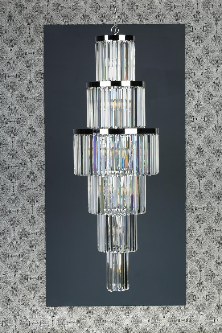 Dar ANG3308 Angel 28 Light Chandelier Crystal and Polished Chrome