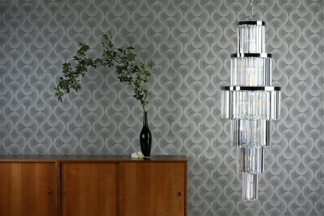 Dar ANG3308 Angel 28 Light Chandelier Crystal and Polished Chrome