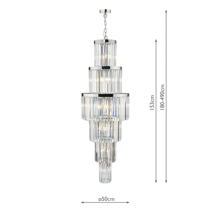 Dar ANG3308 Angel 28 Light Chandelier Crystal and Polished Chrome