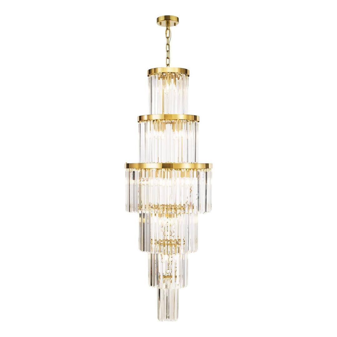 Dar ANG3335 Angel 28 Light Chandelier Crystal and Antique Gold