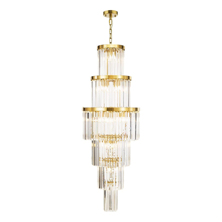 Dar ANG3335 Angel 28 Light Chandelier Crystal and Antique Gold