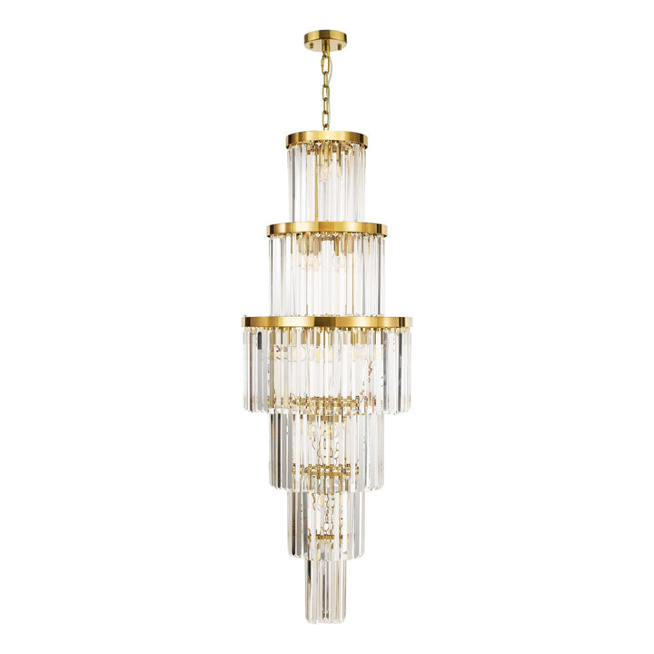 Dar ANG3335 Angel 28 Light Chandelier Crystal and Antique Gold
