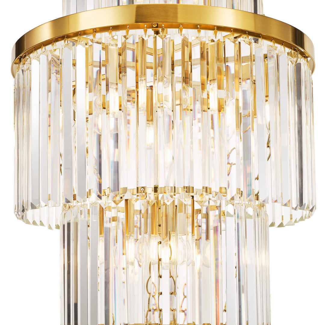 Dar ANG3335 Angel 28 Light Chandelier Crystal and Antique Gold
