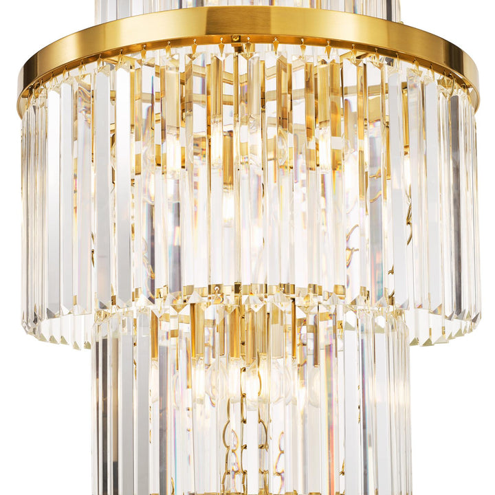Dar ANG3335 Angel 28 Light Chandelier Crystal and Antique Gold