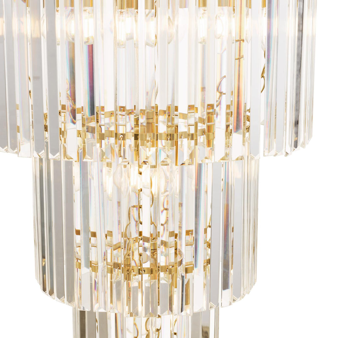 Dar ANG3335 Angel 28 Light Chandelier Crystal and Antique Gold