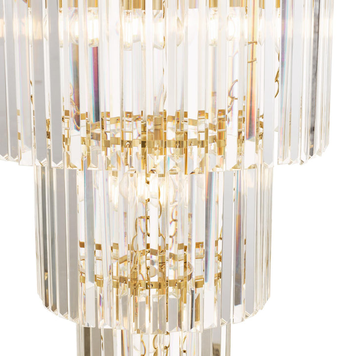Dar ANG3335 Angel 28 Light Chandelier Crystal and Antique Gold