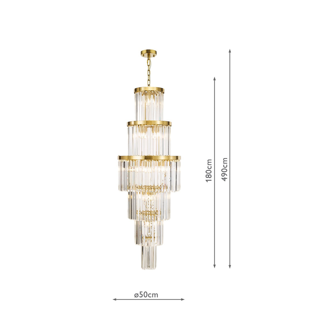 Dar ANG3335 Angel 28 Light Chandelier Crystal and Antique Gold