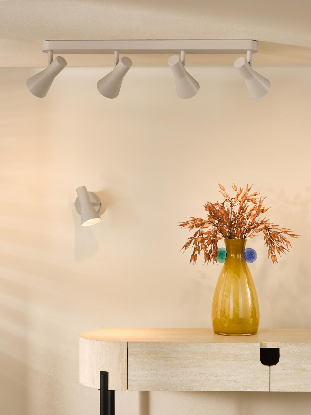 Dar ARN0729 Arnel Single Spotlight Satin Taupe