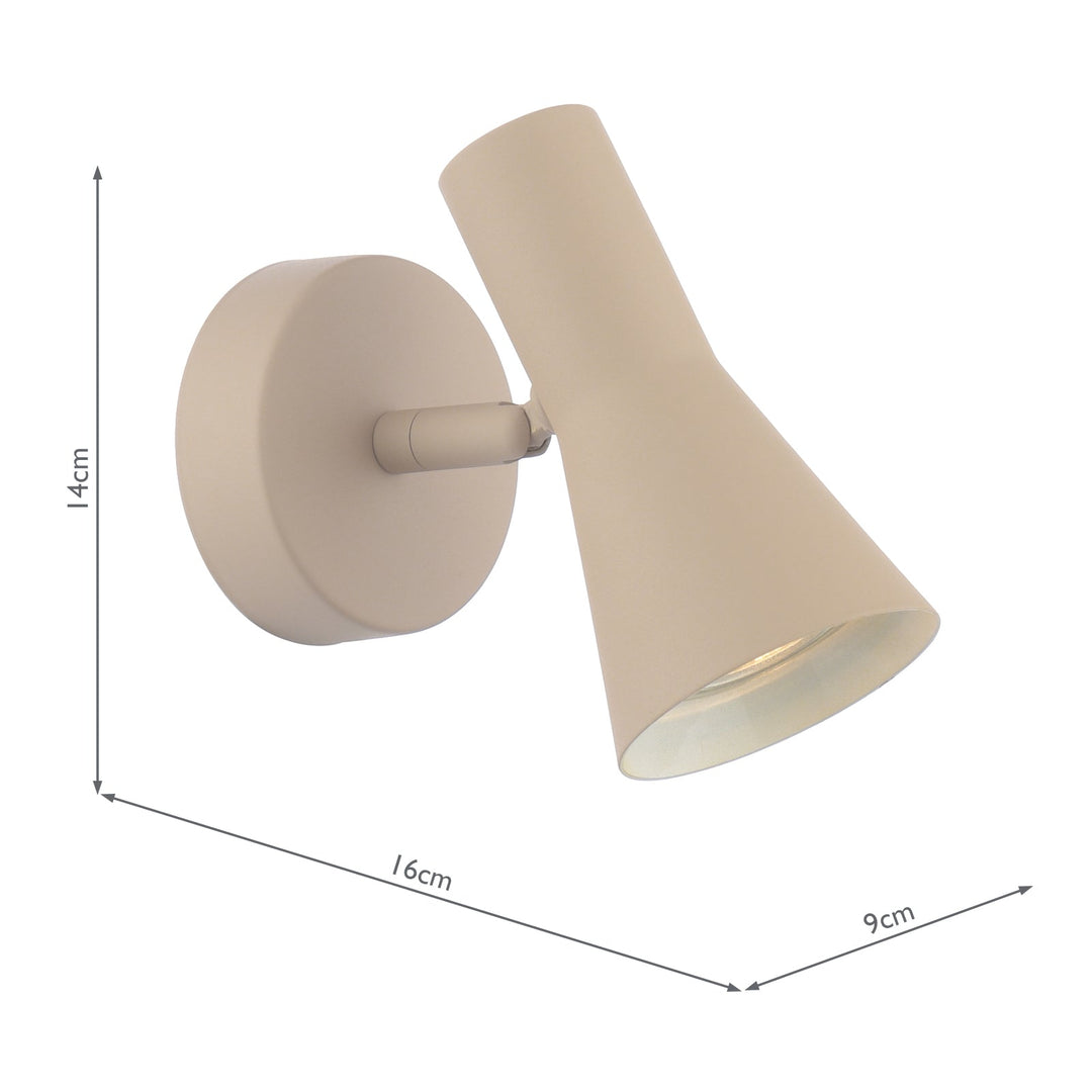 Dar ARN0729 Arnel Single Spotlight Satin Taupe