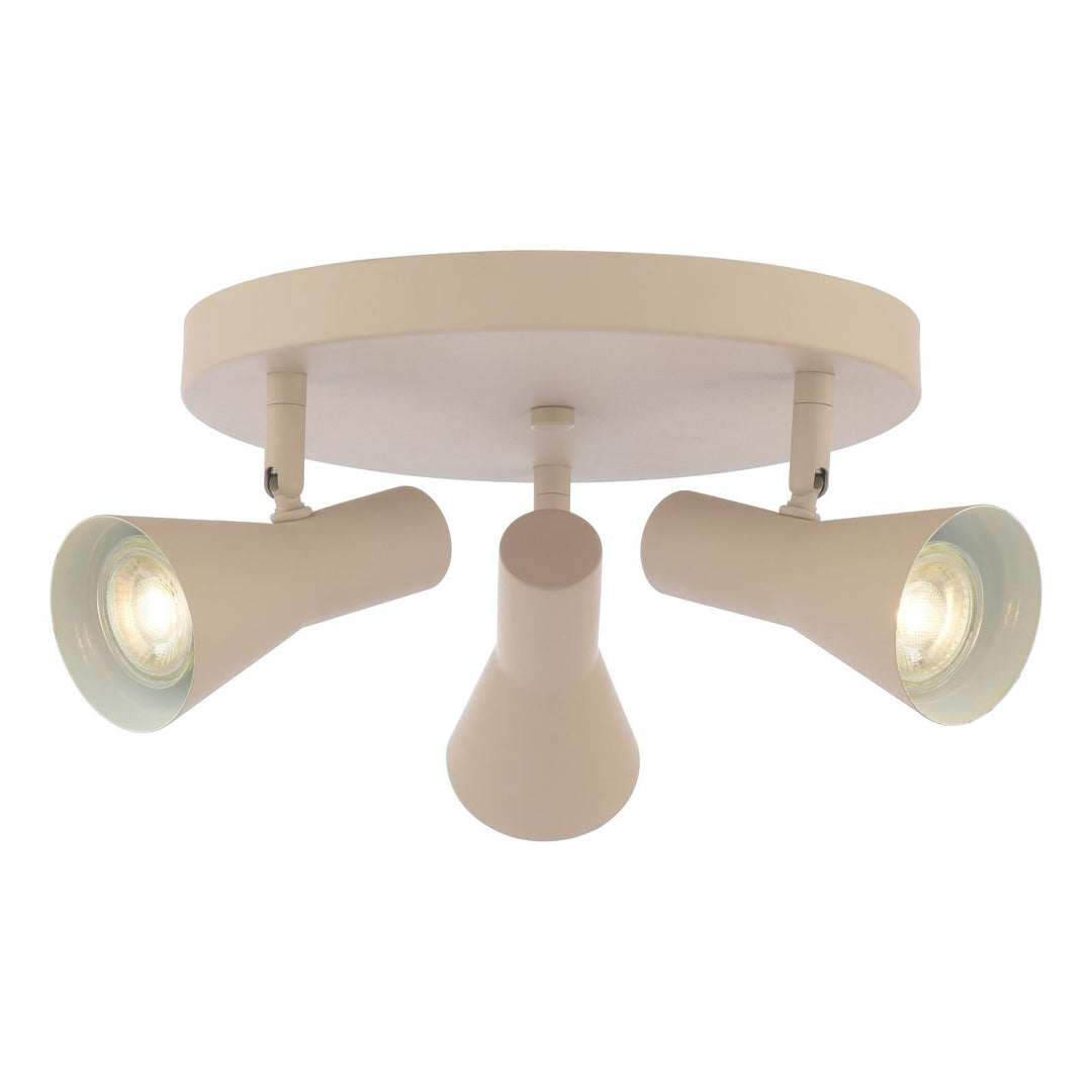 Dar ARN7629 Arnel 3 Light Plate Spotlight Satin Taupe