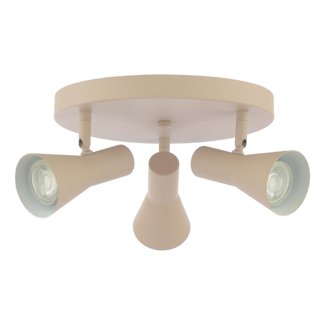 Dar ARN7629 Arnel 3 Light Plate Spotlight Satin Taupe