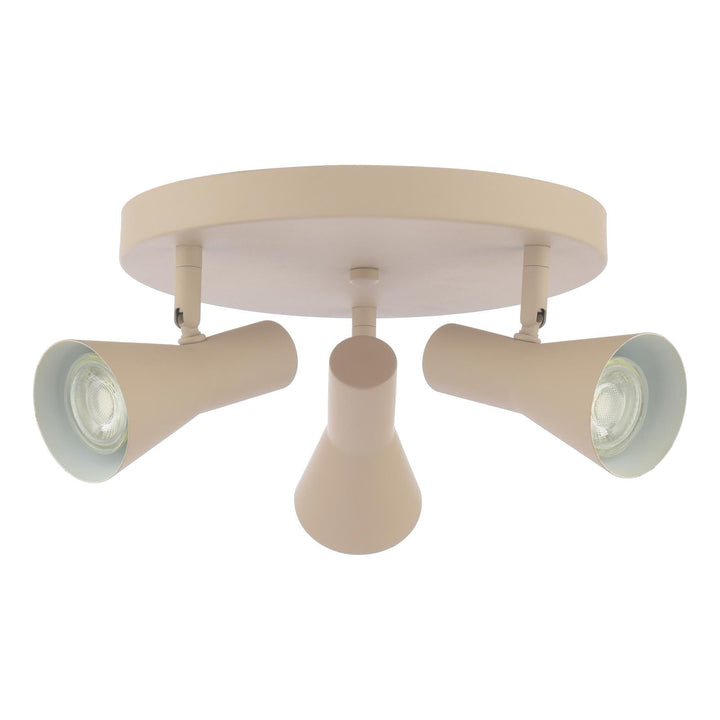 Dar ARN7629 Arnel 3 Light Plate Spotlight Satin Taupe