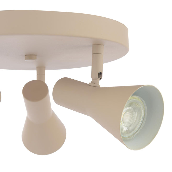 Dar ARN7629 Arnel 3 Light Plate Spotlight Satin Taupe