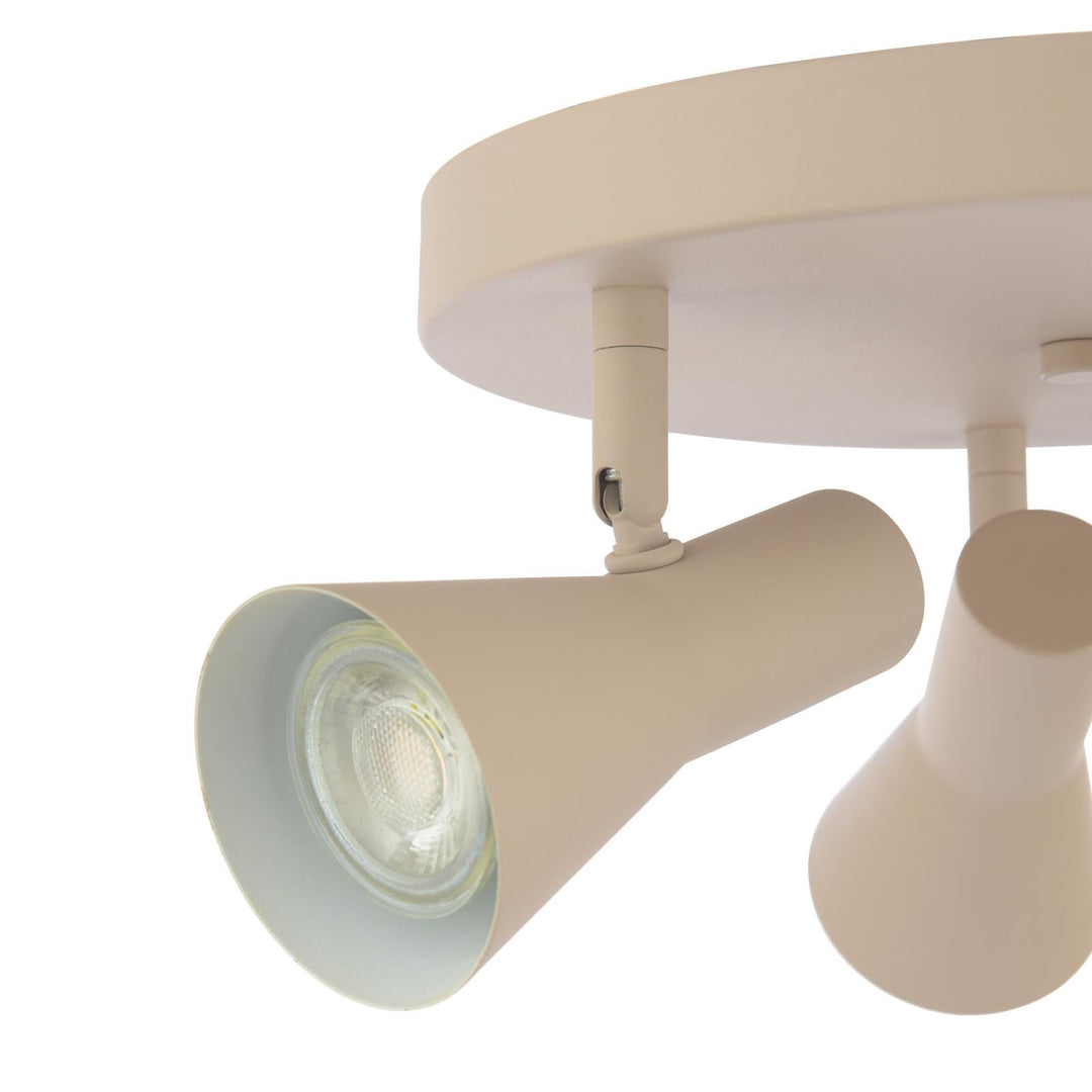 Dar ARN7629 Arnel 3 Light Plate Spotlight Satin Taupe