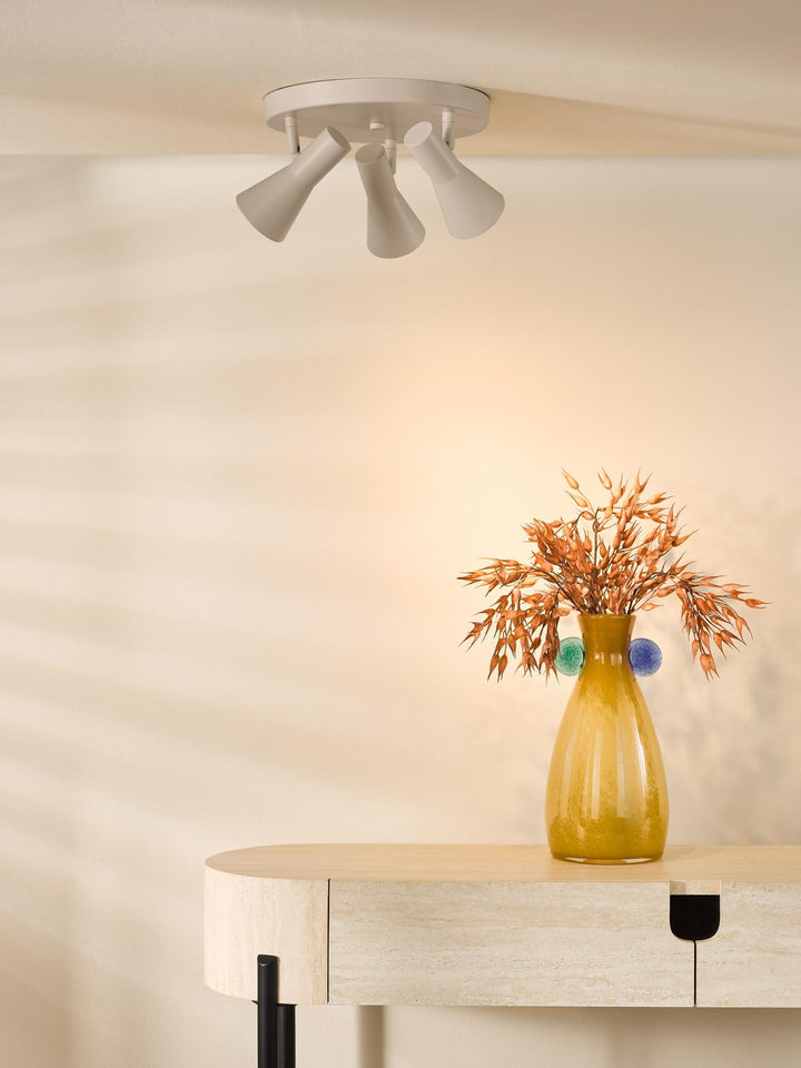 Dar ARN7629 Arnel 3 Light Plate Spotlight Satin Taupe