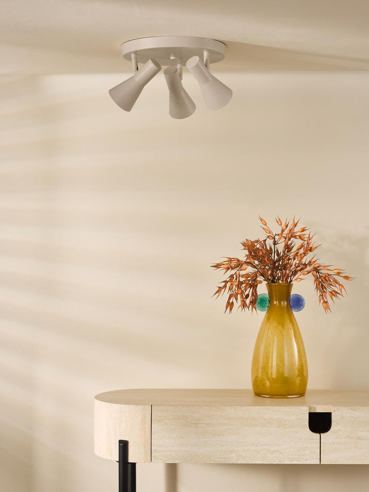 Dar ARN7629 Arnel 3 Light Plate Spotlight Satin Taupe