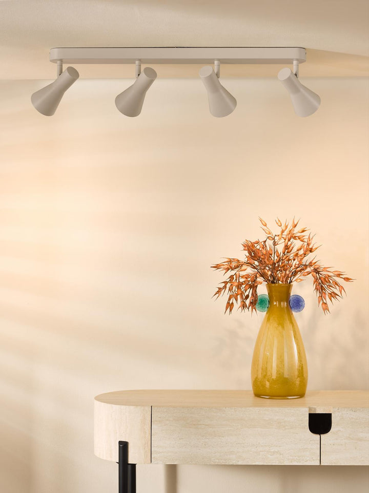 Dar ARN8429 Arnel 4 Light Bar Spotlight Satin Taupe