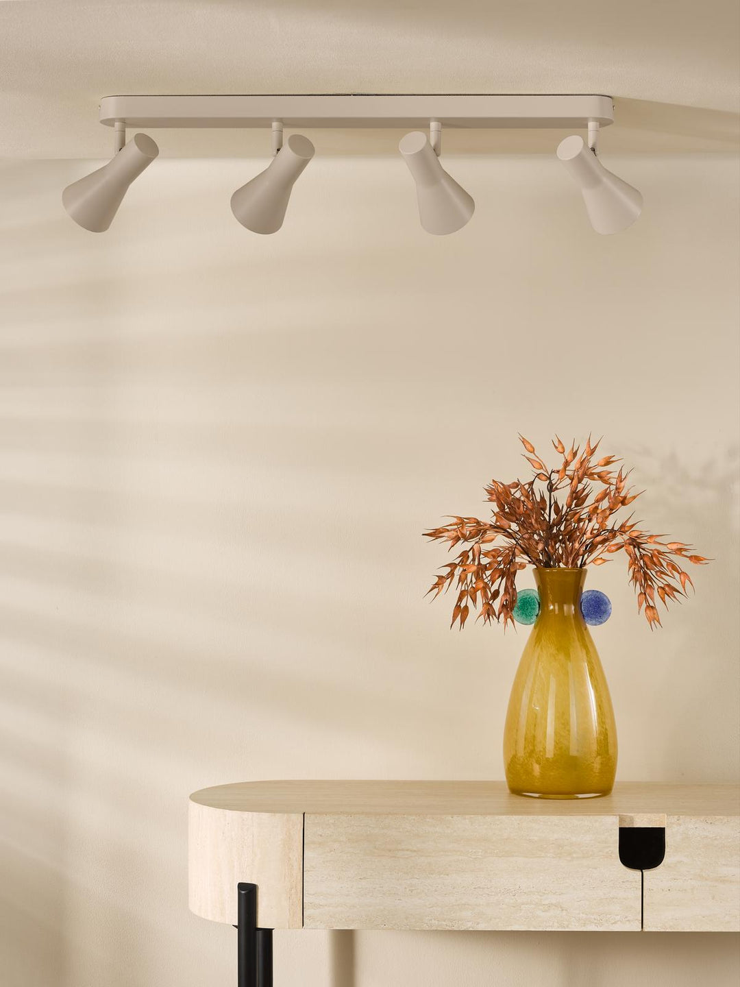 Dar ARN8429 Arnel 4 Light Bar Spotlight Satin Taupe