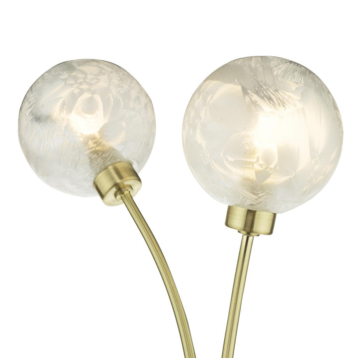 Dar AVA0941 Avari 2 Light Wall Light Satin Brass and White Frosted Glass
