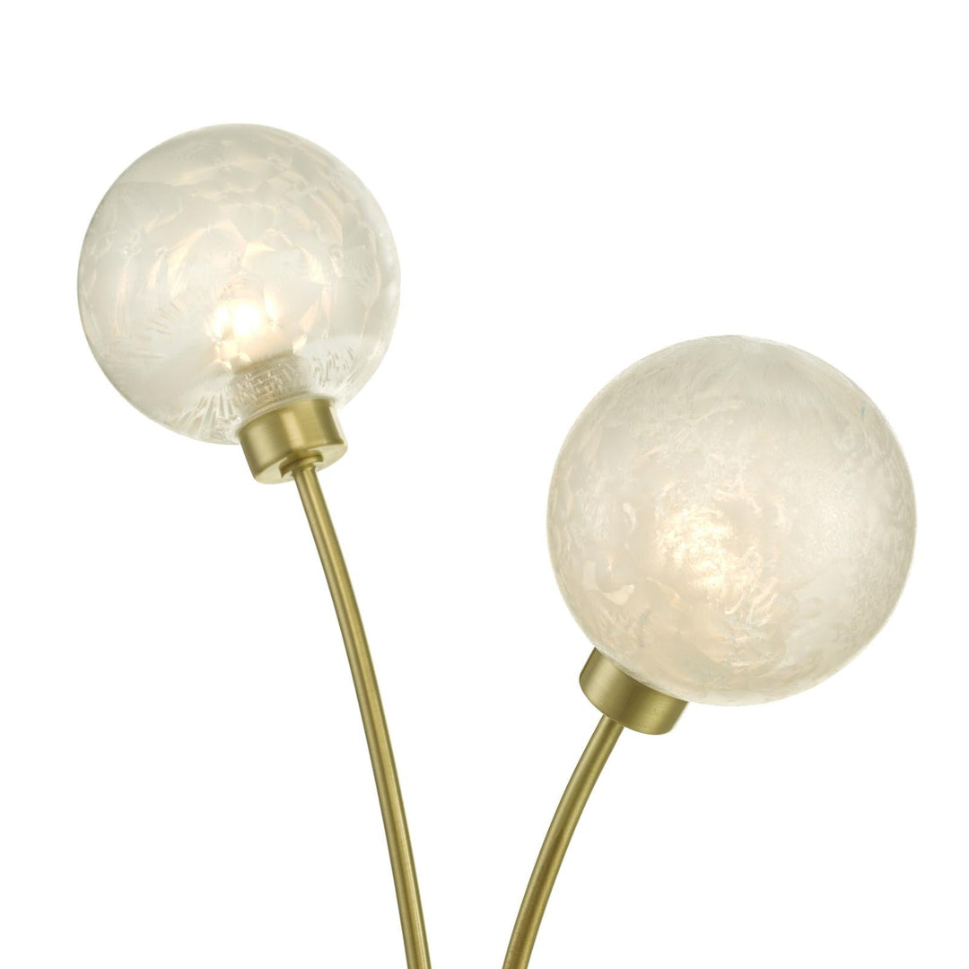 Dar AVA4241 Avari 2 Light Table Lamp Satin Brass and White Frosted Glass