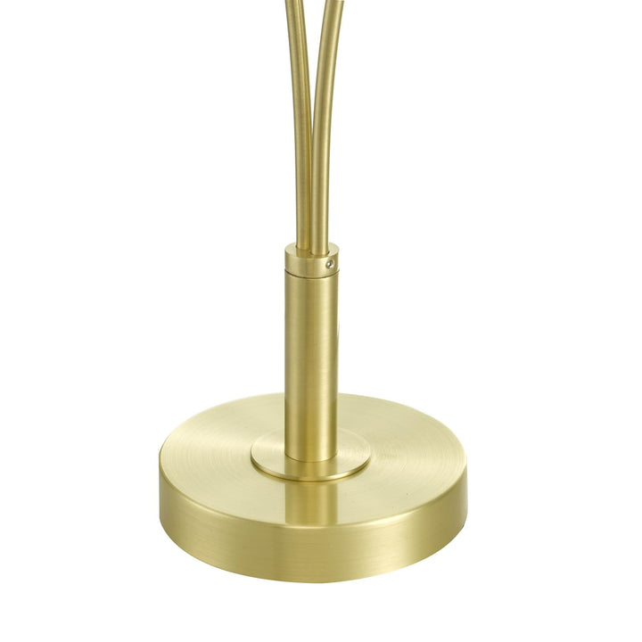 Dar AVA4241 Avari 2 Light Table Lamp Satin Brass and White Frosted Glass