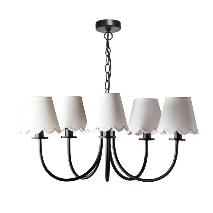 Dar BEC0522-NER262 Becca 5 Light Armed Pendant Matt Black With Shade