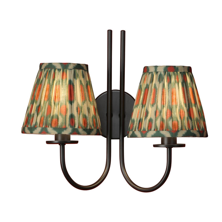 Dar BEC0922-IKA2625 Becca 2 Light Wall Light Matt Black With Shade