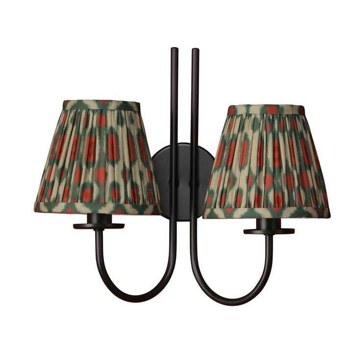 Dar BEC0922-IKA2625 Becca 2 Light Wall Light Matt Black With Shade