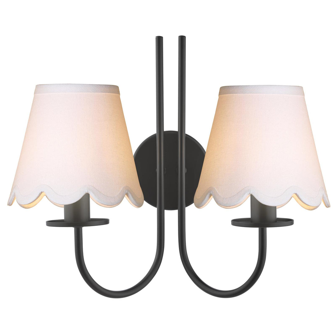 Dar BEC0922-NER262 Becca 2 Light Wall Light Matt Black With Shade
