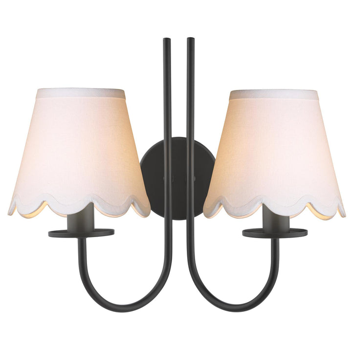 Dar BEC0922-NER262 Becca 2 Light Wall Light Matt Black With Shade