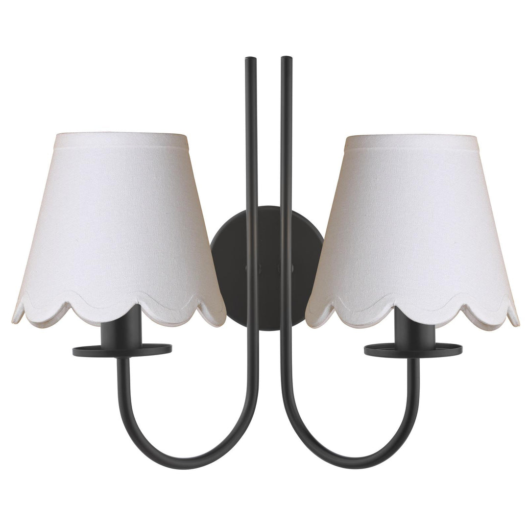 Dar BEC0922-NER262 Becca 2 Light Wall Light Matt Black With Shade