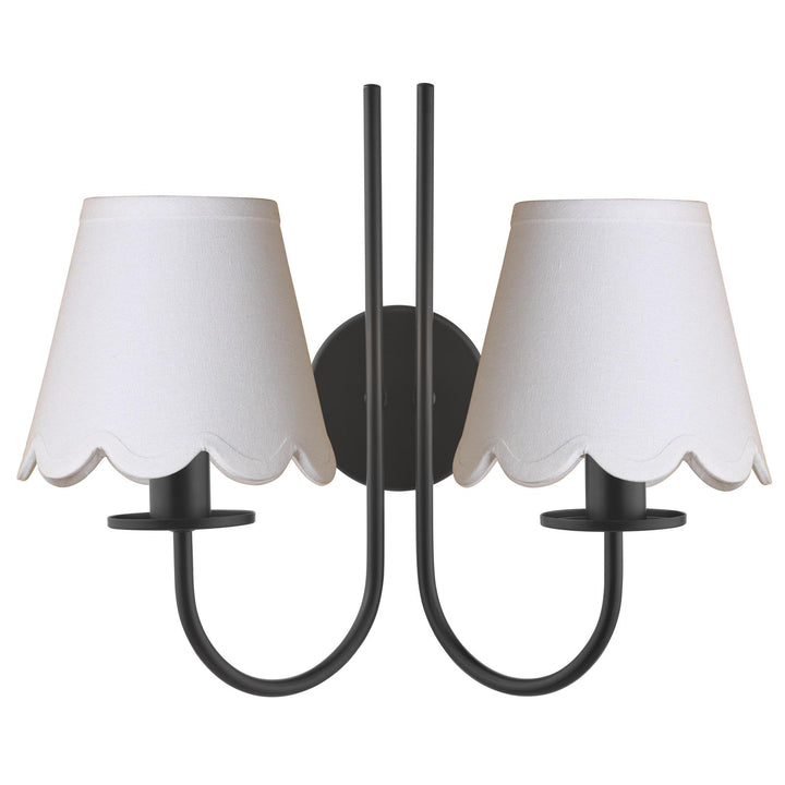 Dar BEC0922-NER262 Becca 2 Light Wall Light Matt Black With Shade