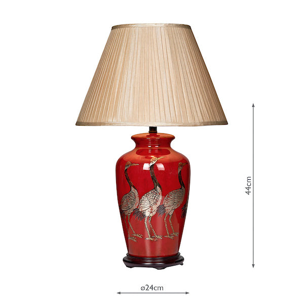 Dar BER4225 S1086 Bertha Bird Table Lamp With Taupe Silk Shade