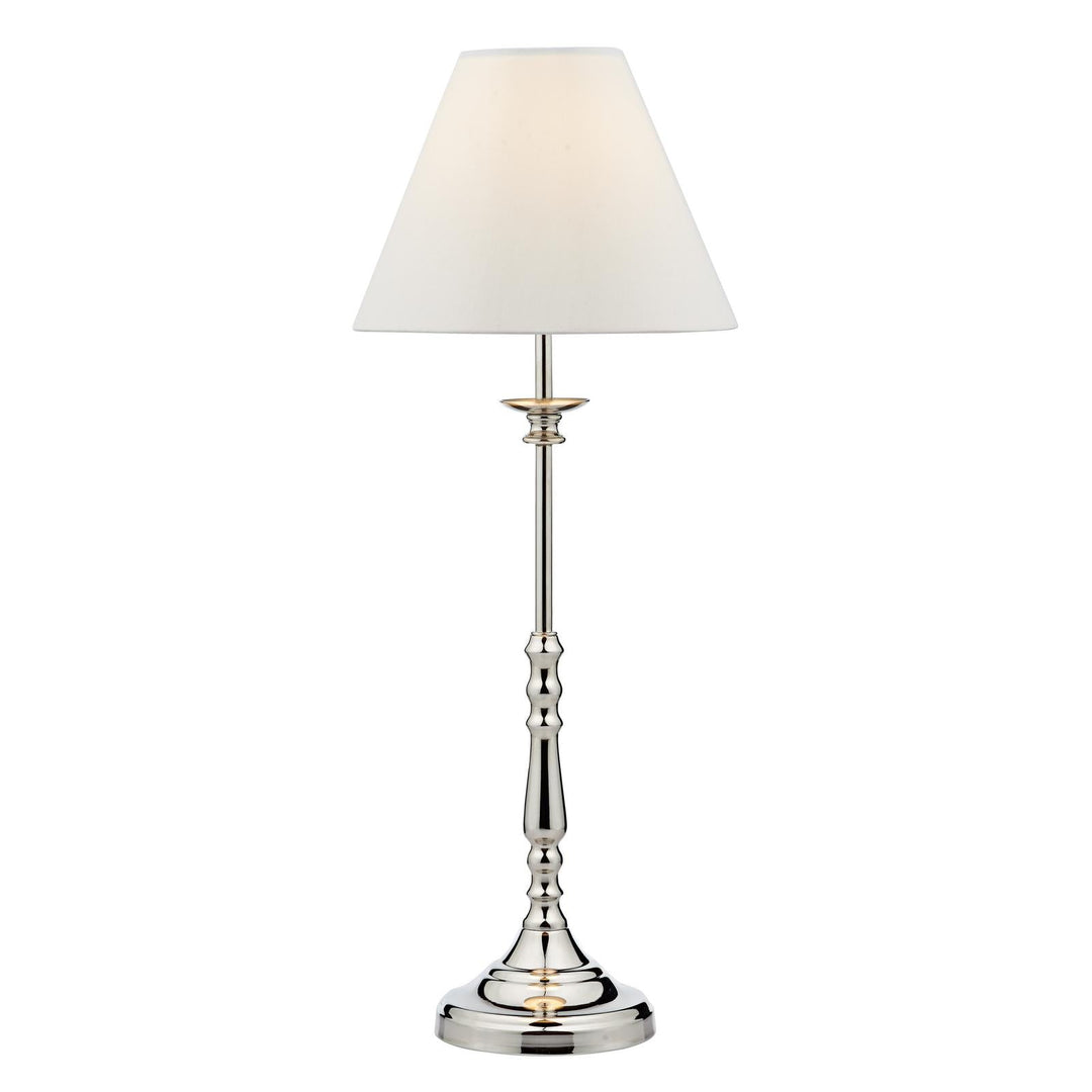 Dar BLE4138 Blenheim Table Lamp Polished Nickel With Shade