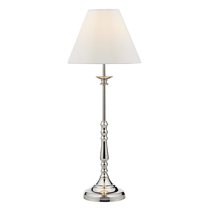 Dar BLE4138 Blenheim Table Lamp Polished Nickel With Shade