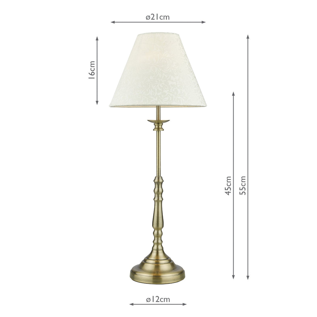 Dar BLE4175 Blenheim Table Lamp Antique Brass With Shade