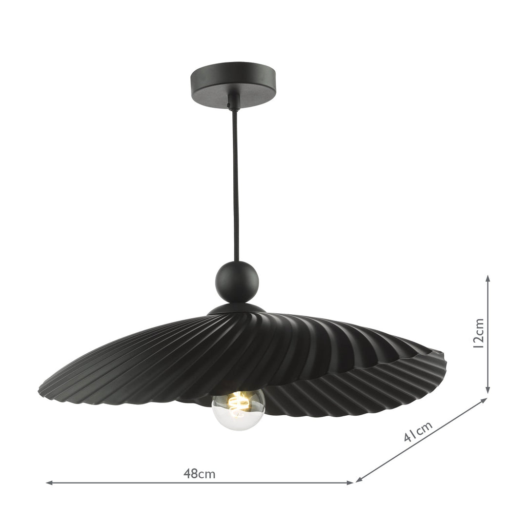 Dar BOU6522 Bouvier Easy Fit Pendant Matt Black