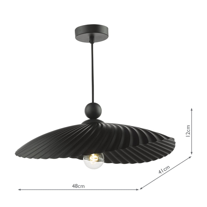 Dar BOU6522 Bouvier Easy Fit Pendant Matt Black