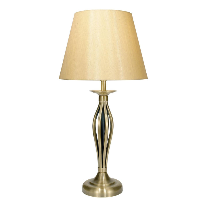 Dar BYB4075 Bybliss Table Lamp Antique Brass and Gold With Shade