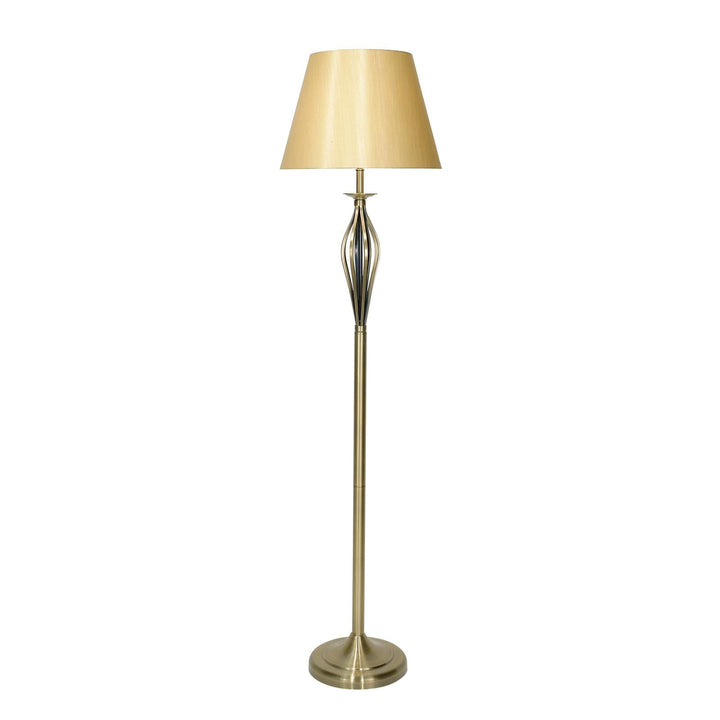 Dar BYB4975 Bybliss Floor Lamp Antique Brass and Gold With Shade