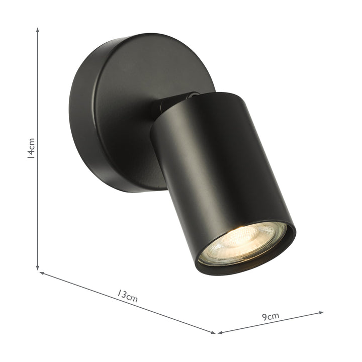 Dar CAW0722 Cawley Single Spotlight Matt Black