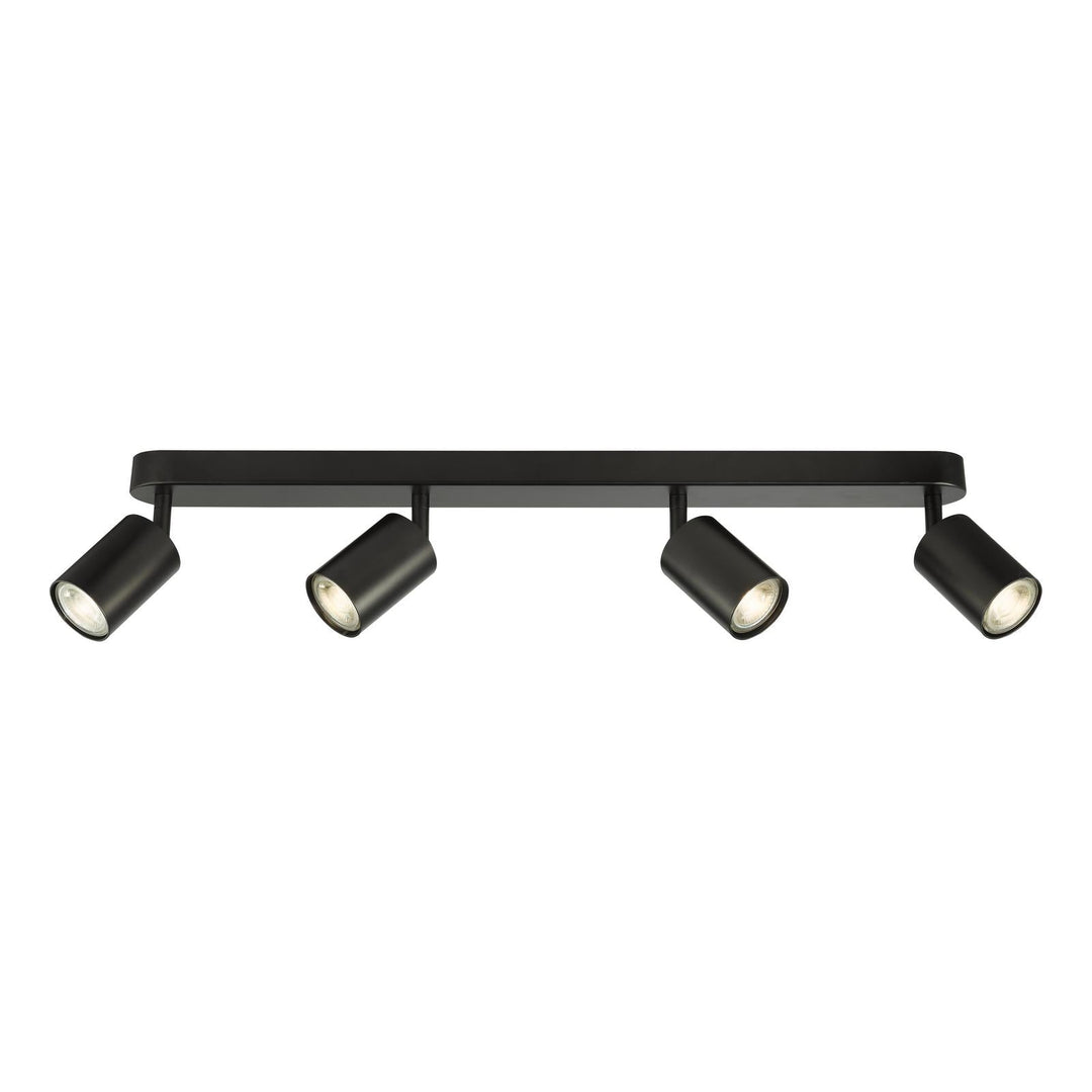 Dar CAW8422 Cawley 4 Light Plate Spotlight Matt Black