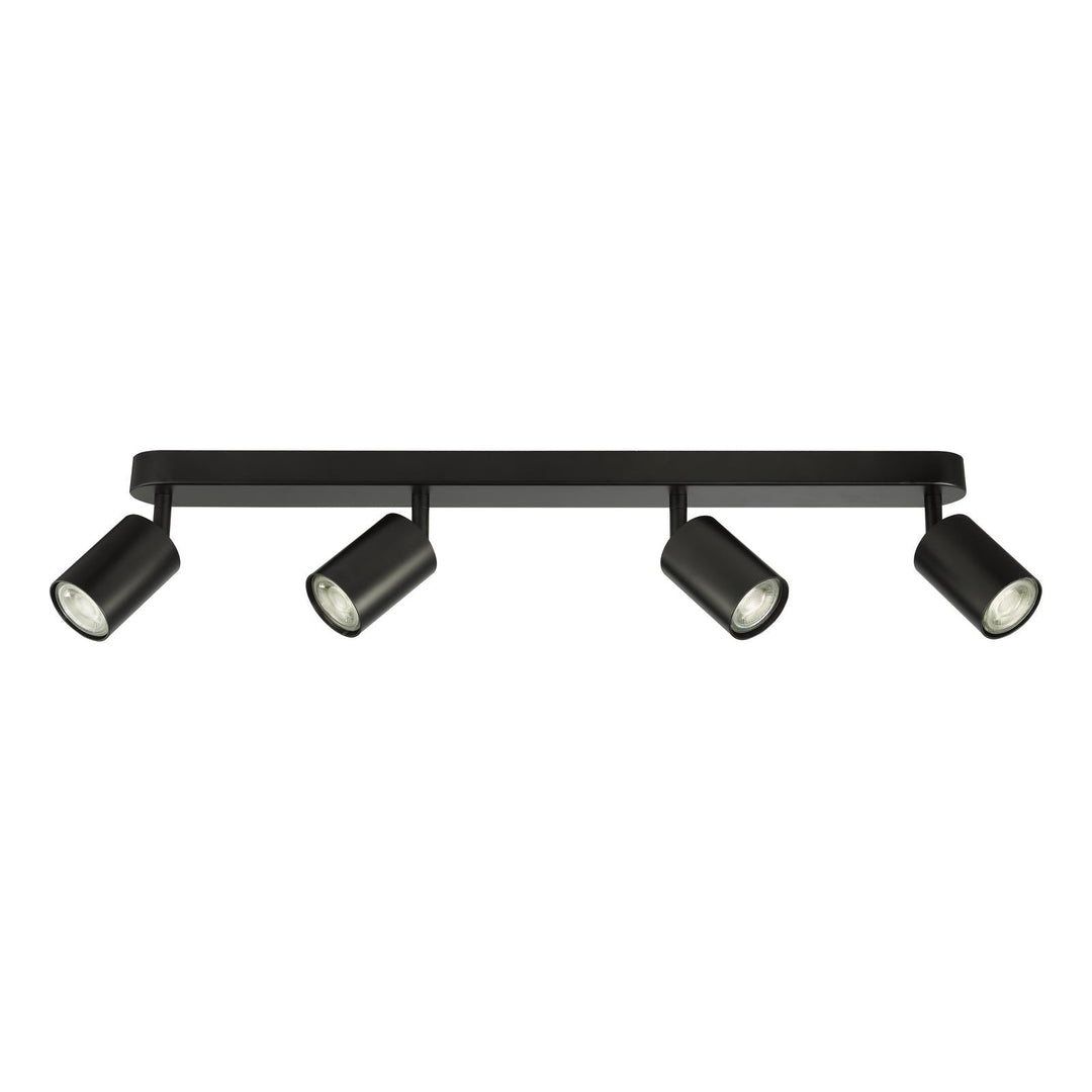 Dar CAW8422 Cawley 4 Light Plate Spotlight Matt Black