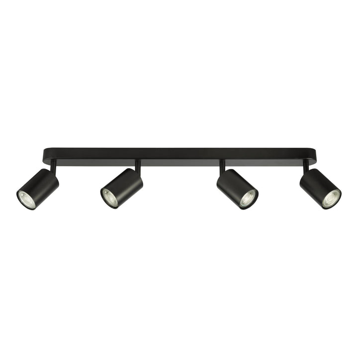 Dar CAW8422 Cawley 4 Light Plate Spotlight Matt Black
