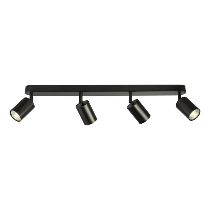 Dar CAW8422 Cawley 4 Light Plate Spotlight Matt Black