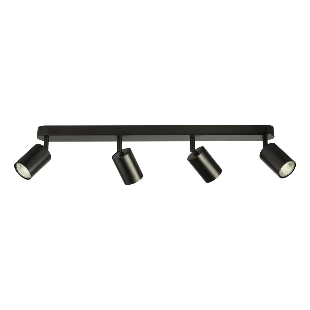 Dar CAW8422 Cawley 4 Light Plate Spotlight Matt Black