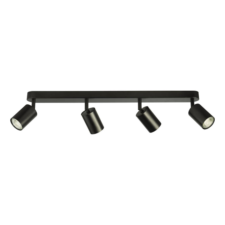 Dar CAW8422 Cawley 4 Light Plate Spotlight Matt Black