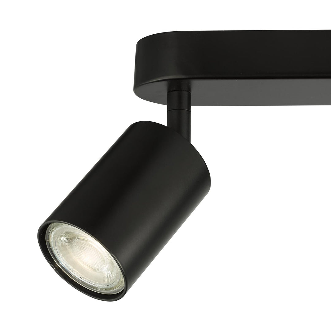 Dar CAW8422 Cawley 4 Light Plate Spotlight Matt Black