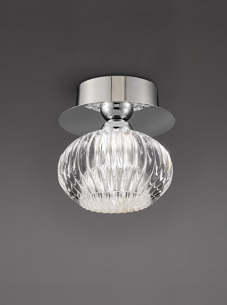 Franklite CF5749 Tizzy 1 Light Ceiling Flush Chrome (S)